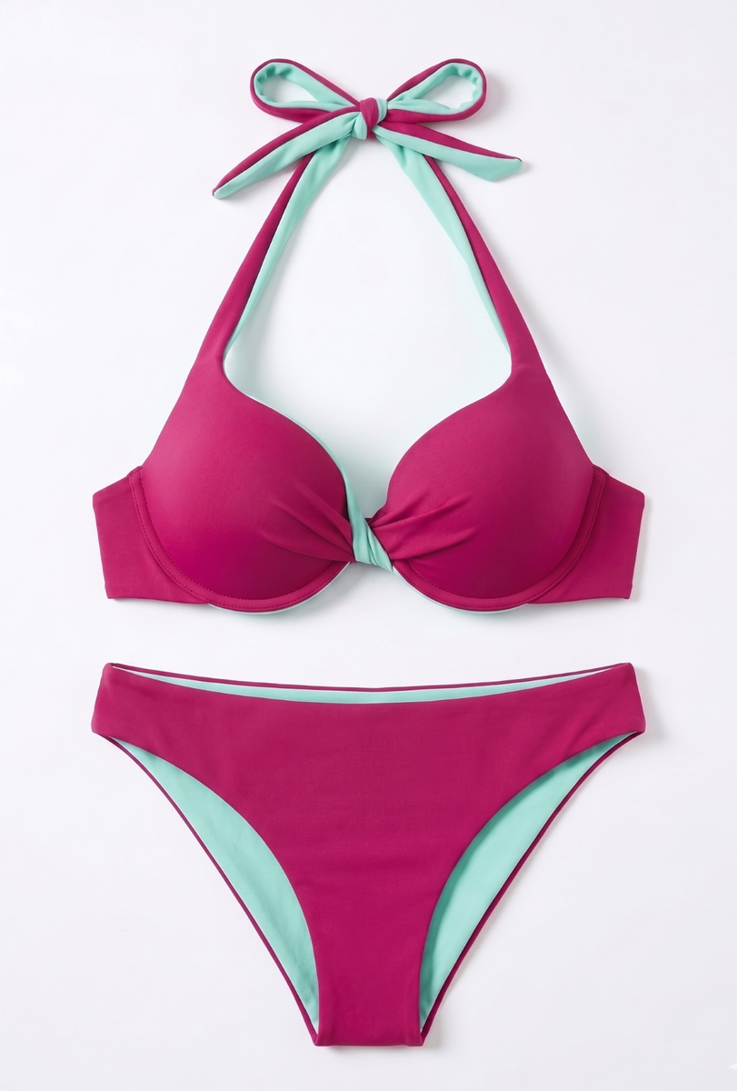 Раздельный купальник двухсторонний Fattore C F11 Magenta-Menta &mdash; Jolie