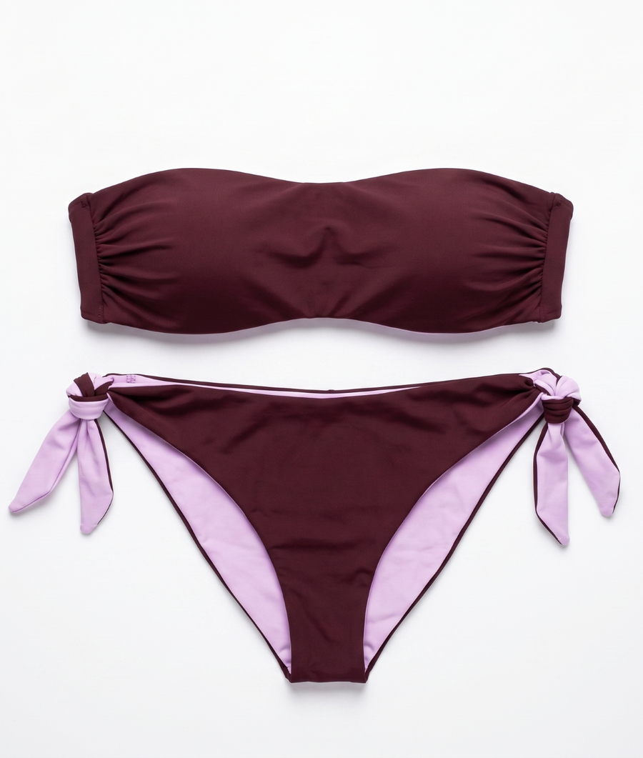 Costum de baie din două piese bandeau Fattore C F12 Marrone-Lilla &mdash; Jolie