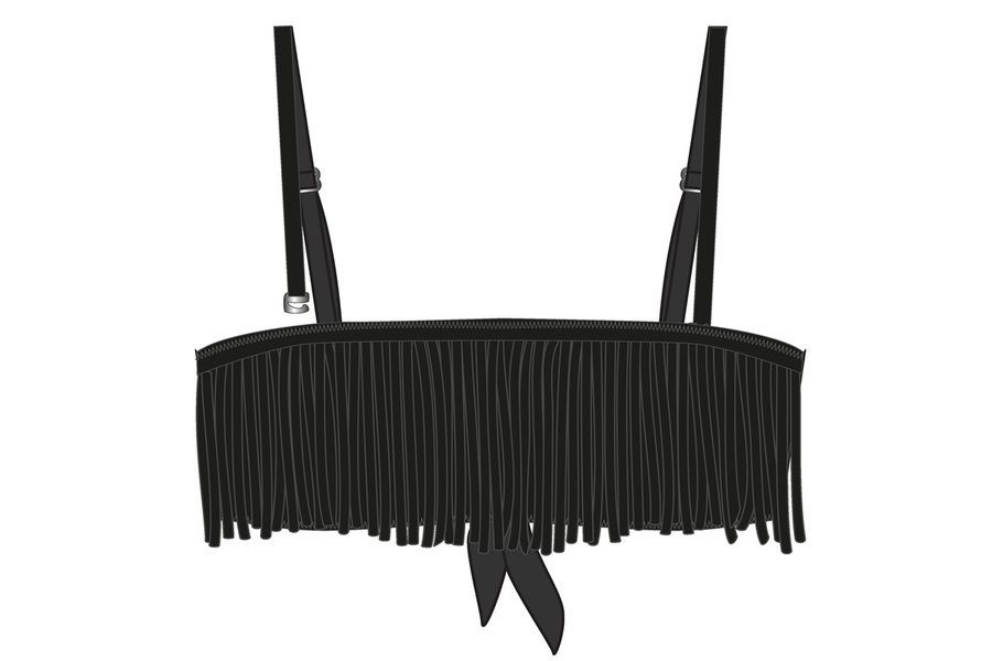 Costum de baie din două piese Banana Moon Westo Fringes Black &mdash; Jolie