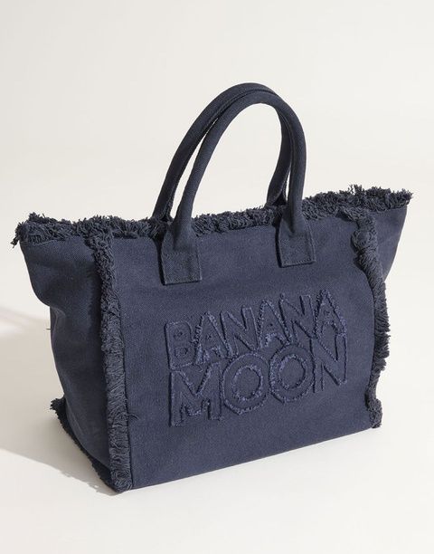 Geantă de plajă din textil tote Banana Moon Carmani Carlina Navy Blue