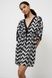 rochie-tunica din viscoza alb-negru stil kimono vedere din fata